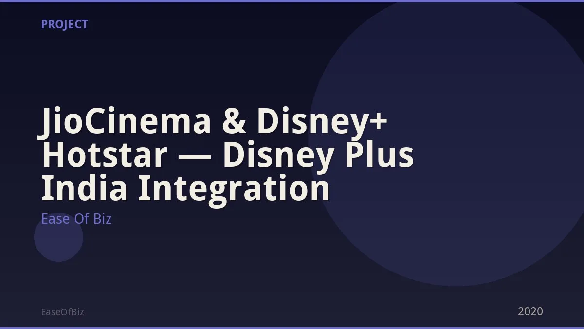 JioCinema & Disney+ Hotstar — Disney Plus India Integration
