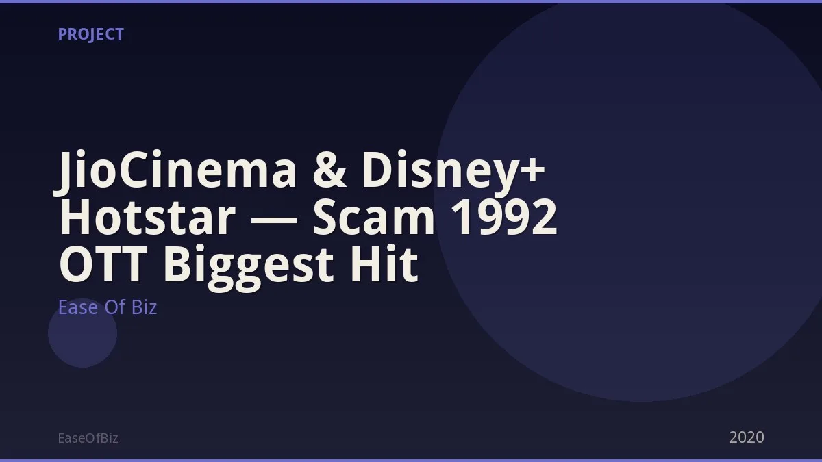 JioCinema & Disney+ Hotstar — Scam 1992 OTT Biggest Hit