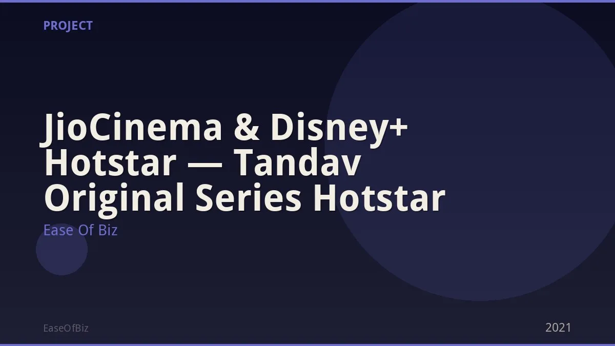 JioCinema & Disney+ Hotstar — Tandav Original Series Hotstar