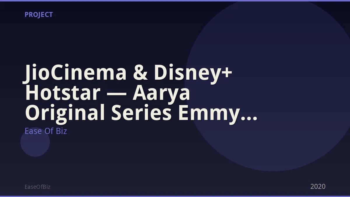 JioCinema & Disney+ Hotstar — Aarya Original Series Emmy Nom