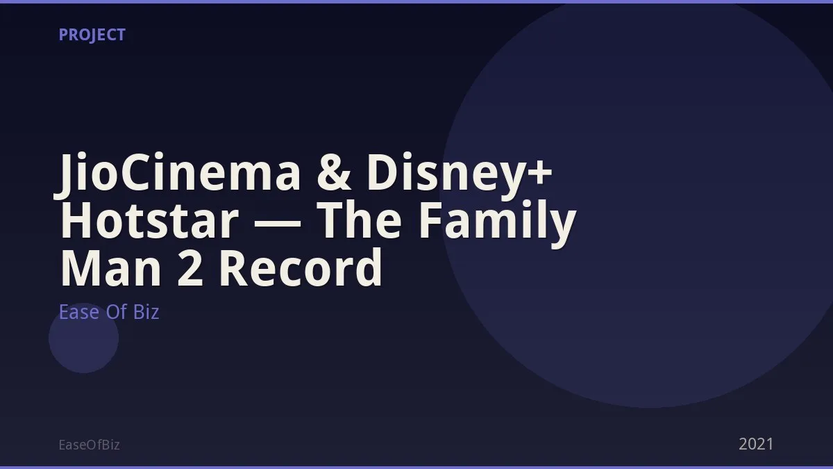 JioCinema & Disney+ Hotstar — The Family Man 2 Record
