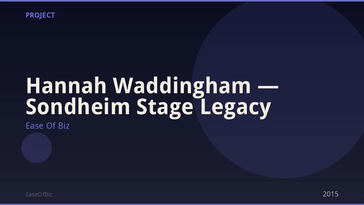Hannah Waddingham — Sondheim Stage Legacy