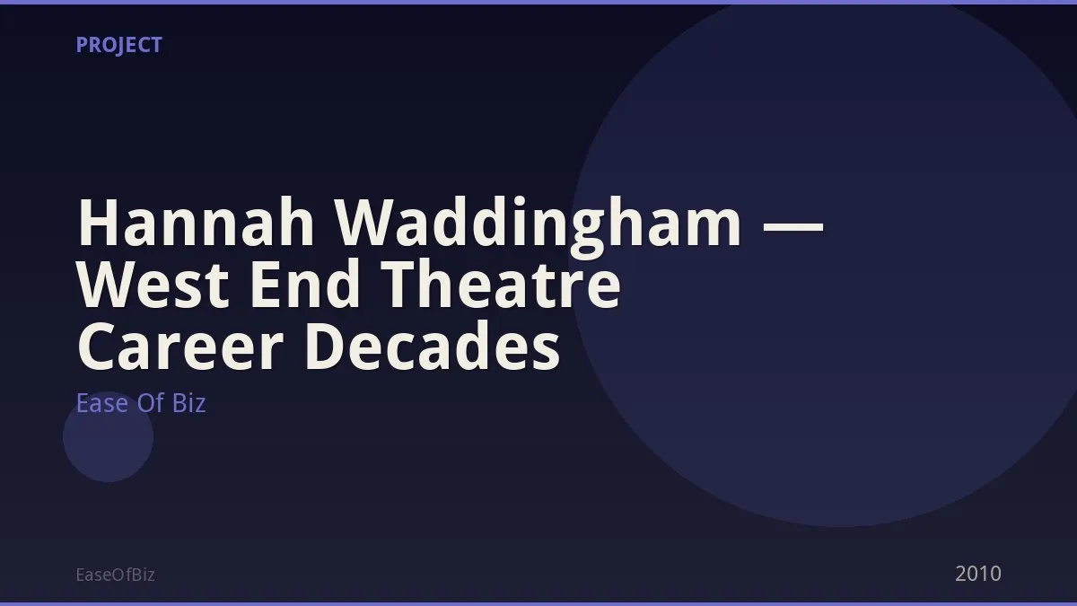 Hannah Waddingham — West End Theatre Career Decades