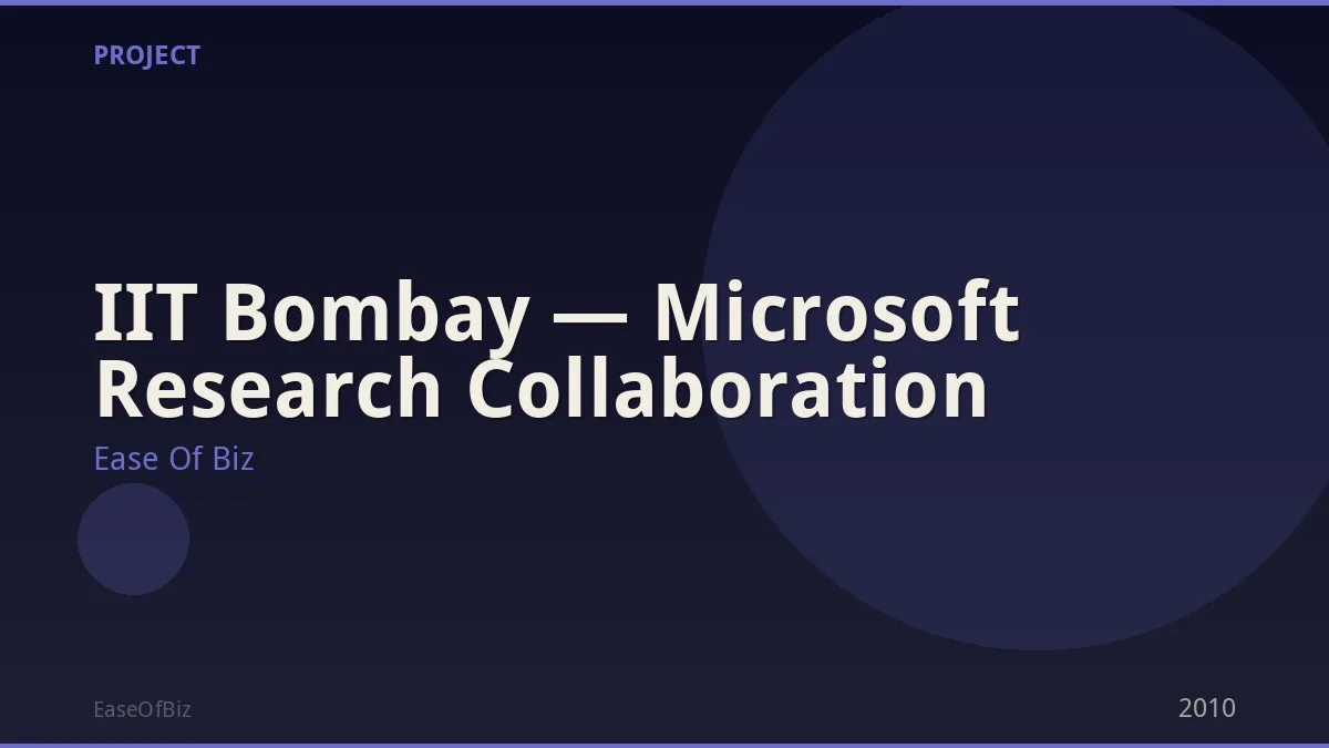 IIT Bombay — Microsoft Research Collaboration