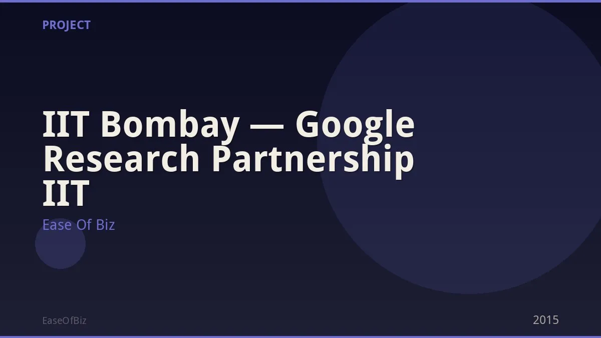 IIT Bombay — Google Research Partnership IIT