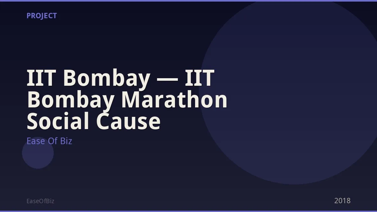 IIT Bombay — IIT Bombay Marathon Social Cause
