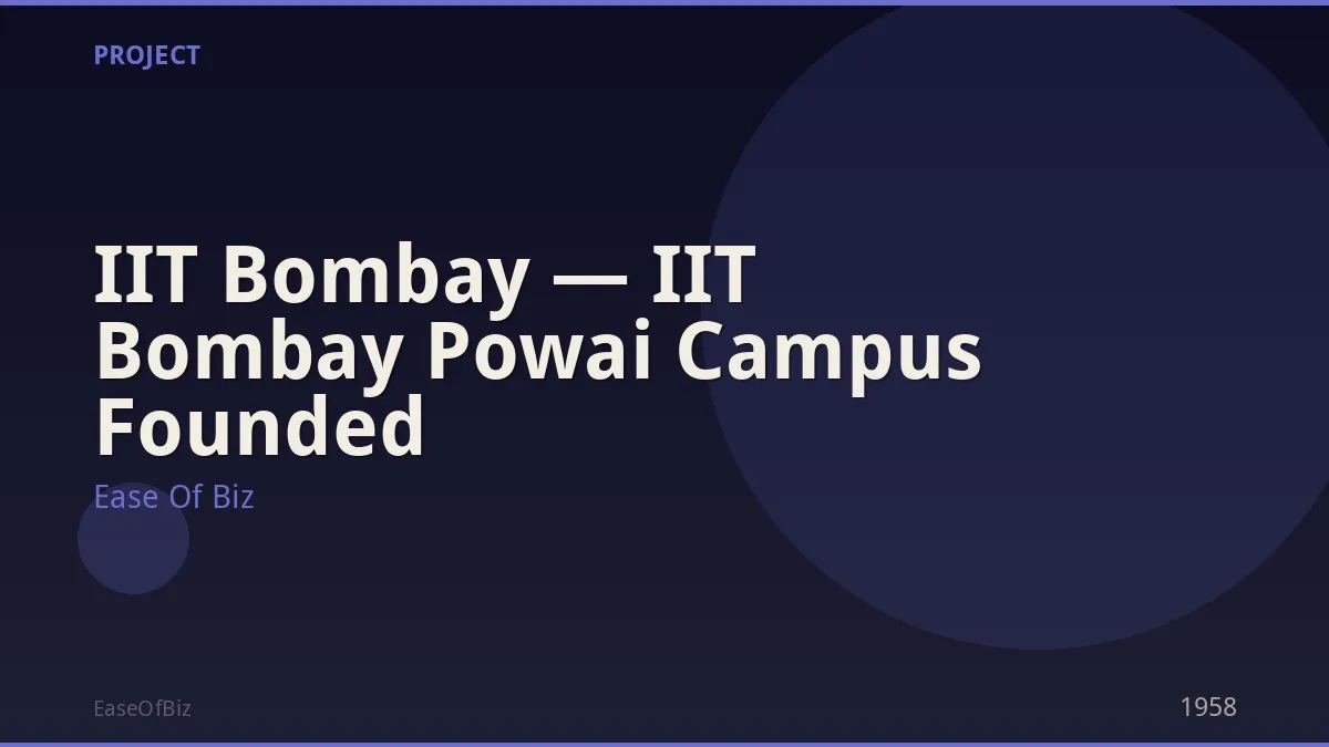 IIT Bombay — IIT Bombay Powai Campus Founded