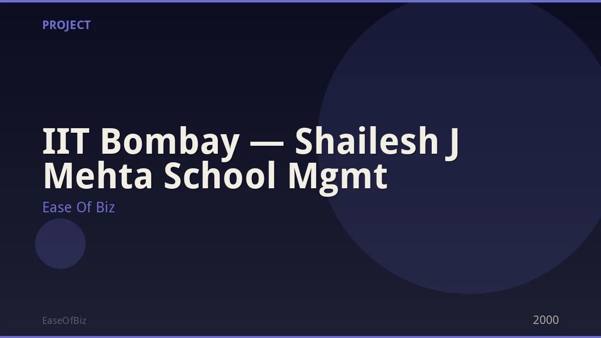 IIT Bombay — Shailesh J Mehta School Mgmt