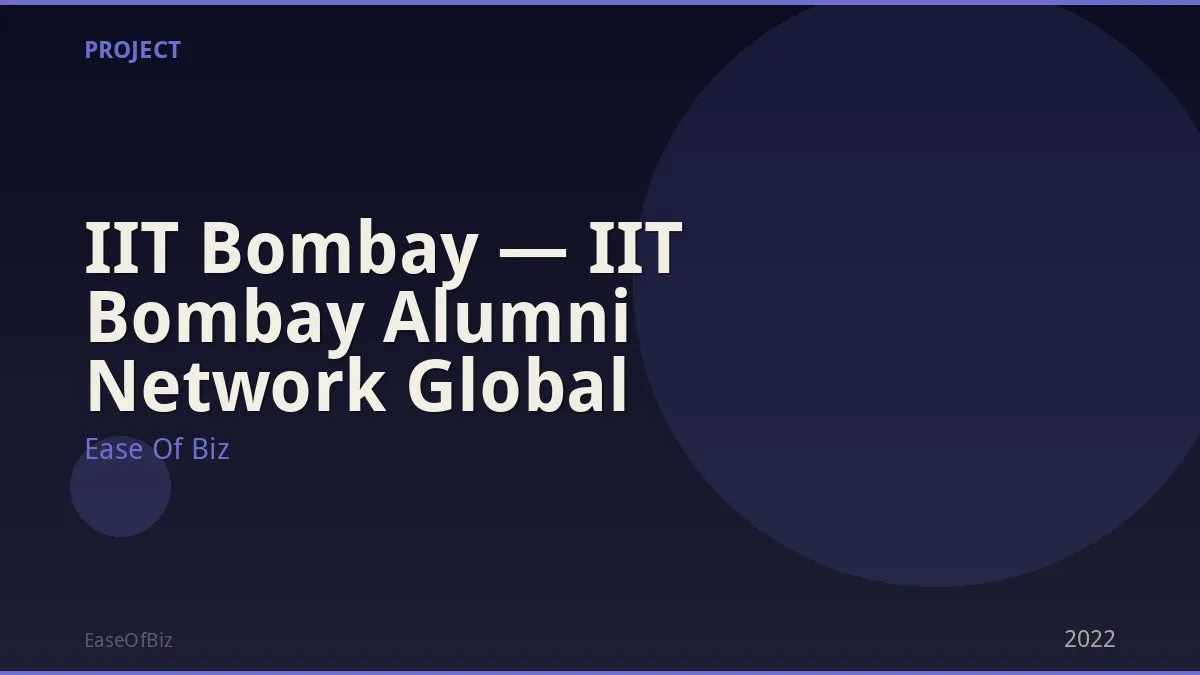 IIT Bombay — IIT Bombay Alumni Network Global