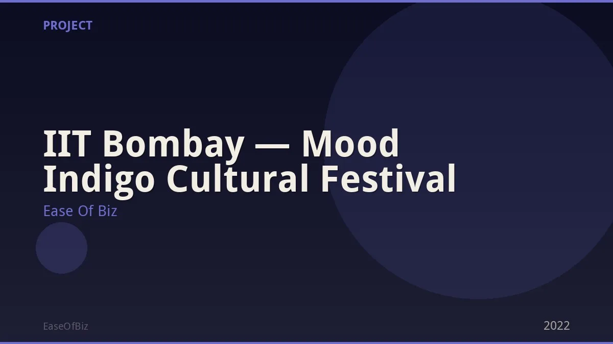 IIT Bombay — Mood Indigo Cultural Festival