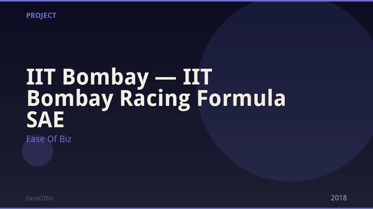 IIT Bombay — IIT Bombay Racing Formula SAE