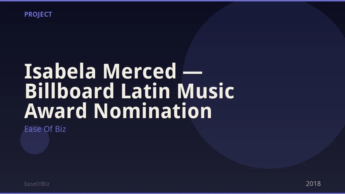 Isabela Merced — Billboard Latin Music Award Nomination