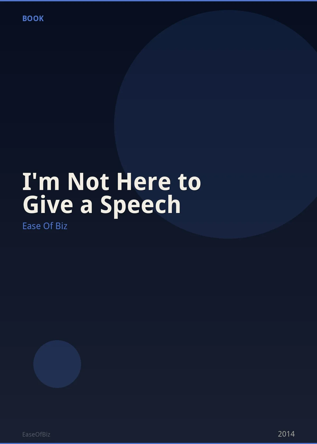 I'm Not Here to Give a Speech