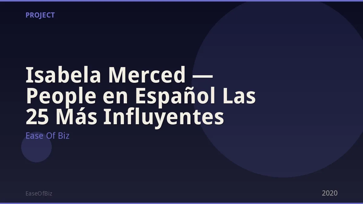 Isabela Merced — People en Español Las 25 Más Influyentes