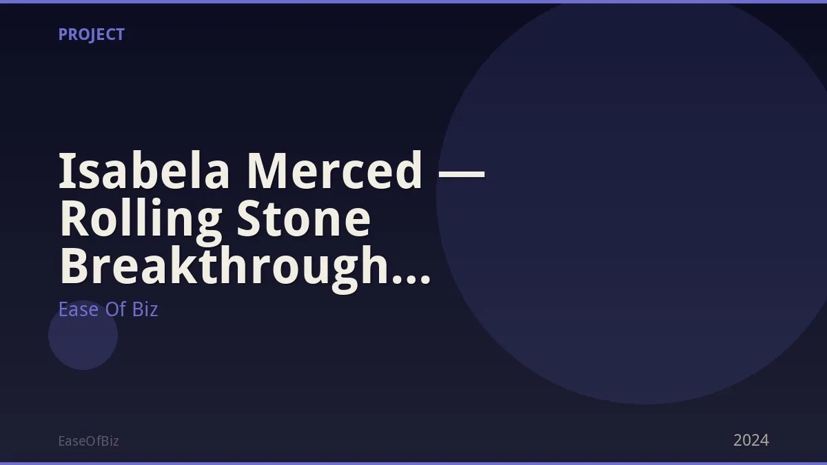 Isabela Merced — Rolling Stone Breakthrough Performer