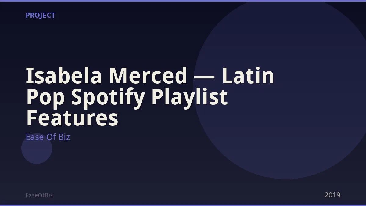 Isabela Merced — Latin Pop Spotify Playlist Features
