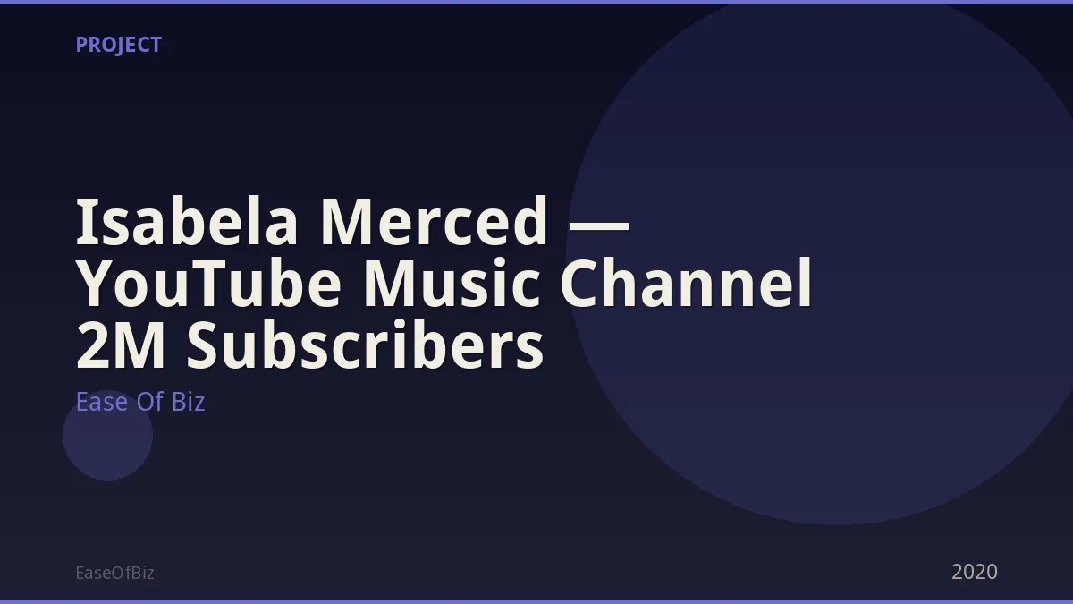 Isabela Merced — YouTube Music Channel 2M Subscribers