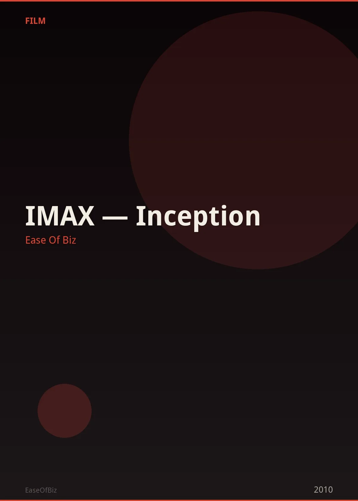 IMAX — Inception