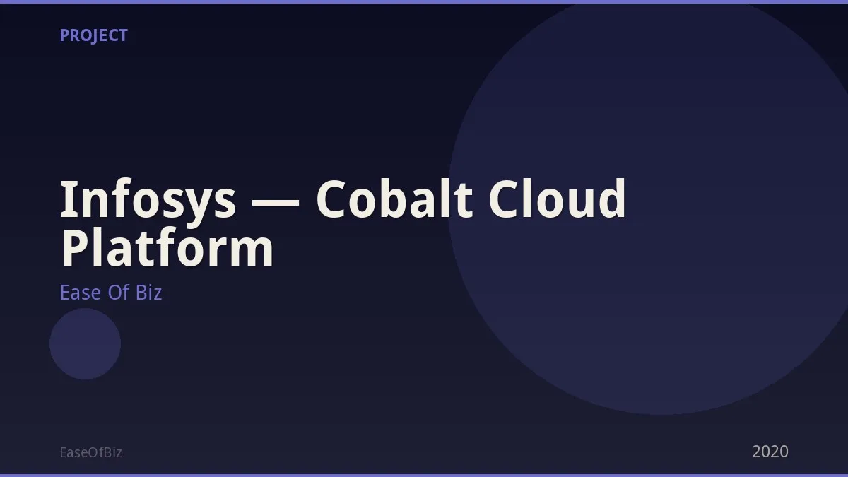 Infosys — Cobalt Cloud Platform