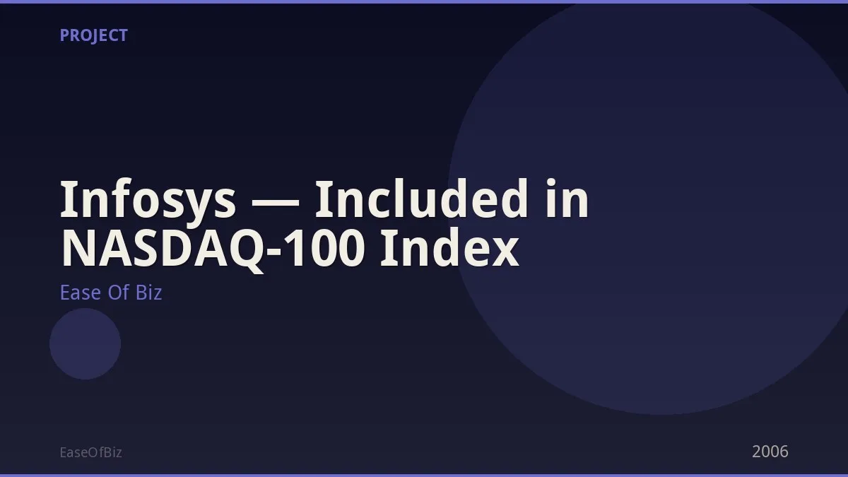Infosys — Included in NASDAQ-100 Index