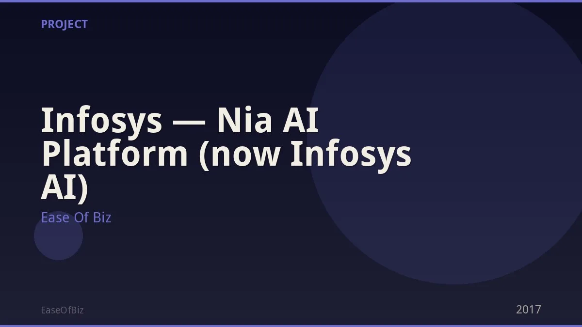 Infosys — Nia AI Platform (now Infosys AI)