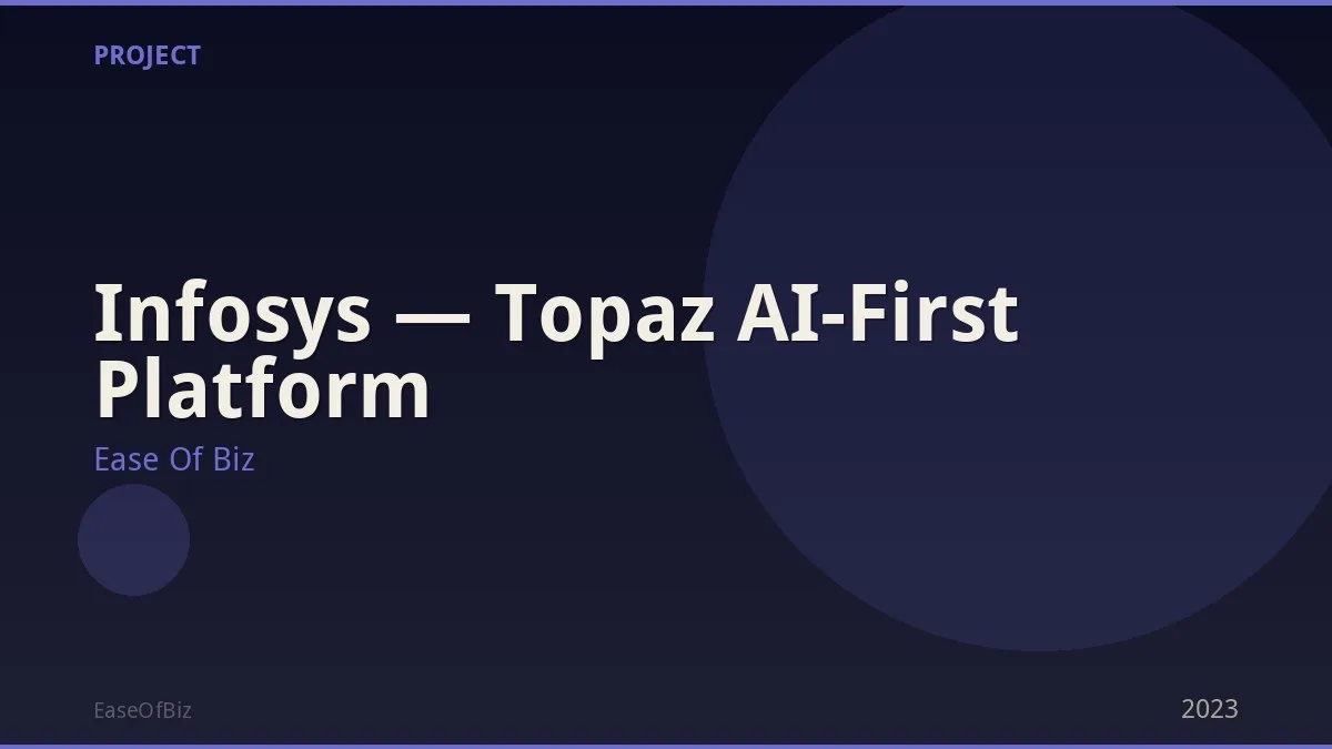 Infosys — Topaz AI-First Platform