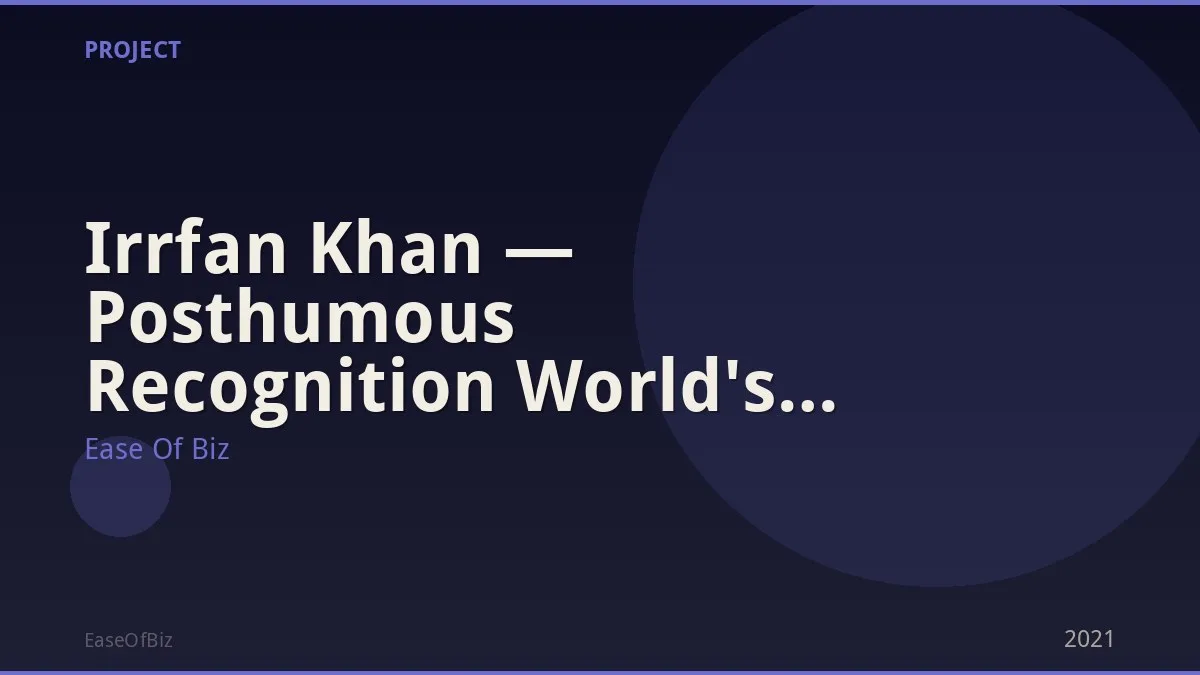 Irrfan Khan — Posthumous Recognition World's Greatest Indian Actor