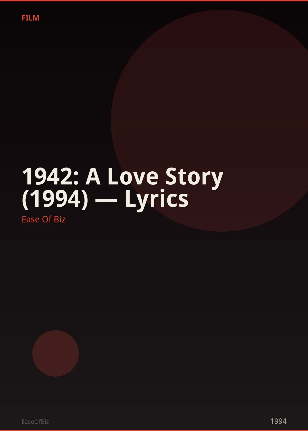 1942: A Love Story (1994) — Lyrics