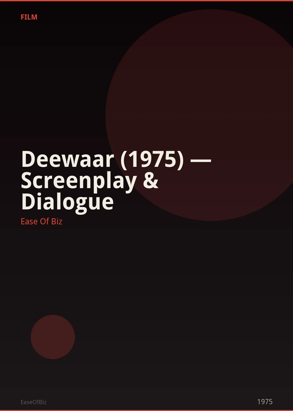 Deewaar (1975) — Screenplay & Dialogue