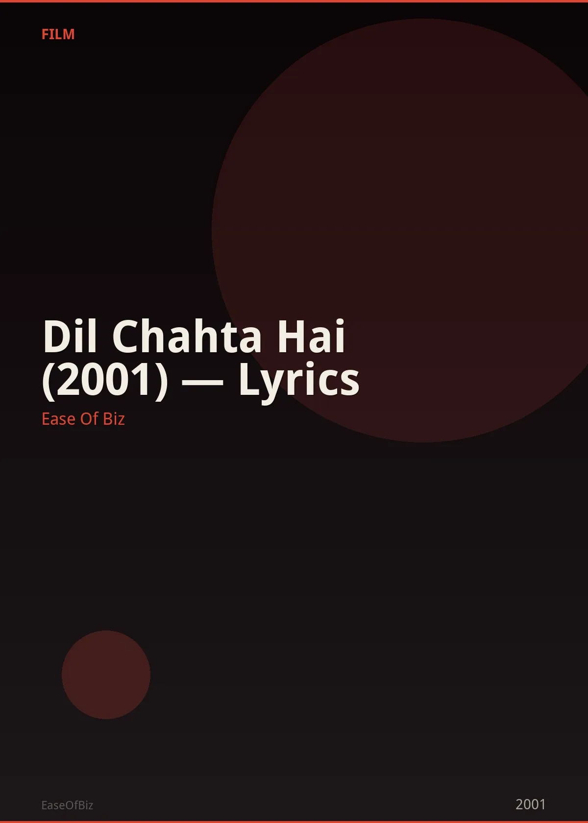 Dil Chahta Hai (2001) — Lyrics