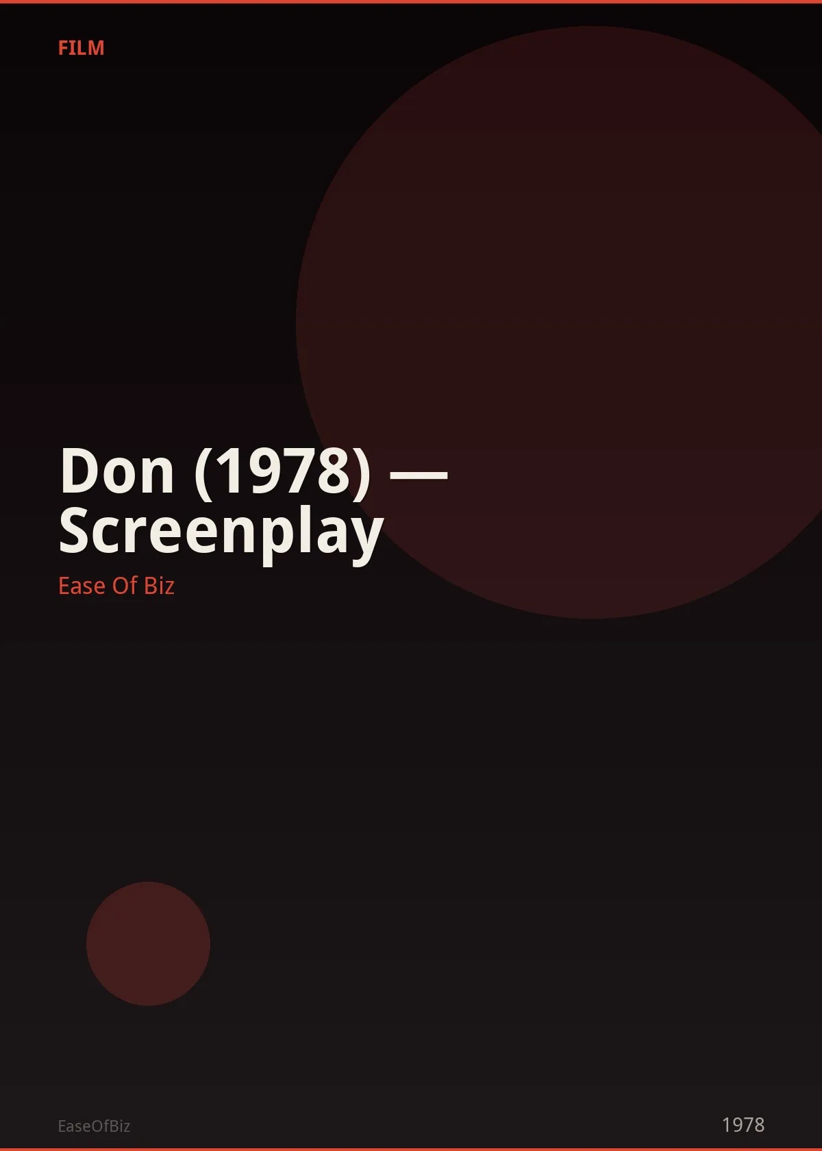 Don (1978) — Screenplay