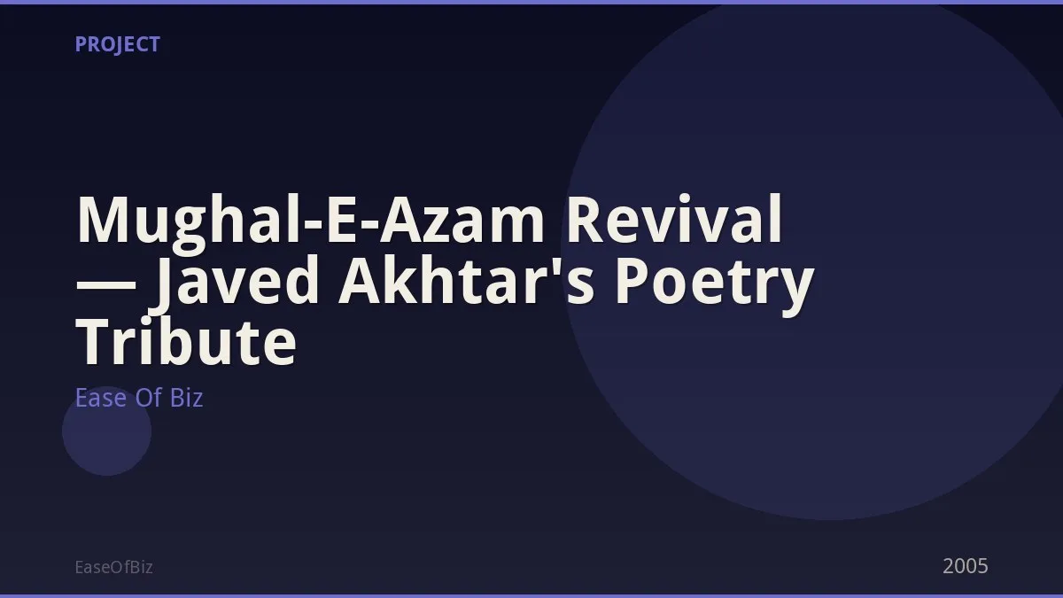 Mughal-E-Azam Revival — Javed Akhtar's Poetry Tribute