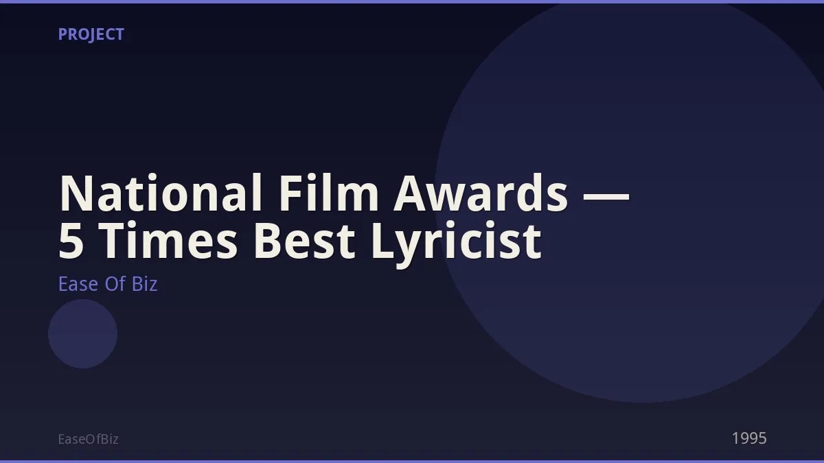 National Film Awards — 5 Times Best Lyricist
