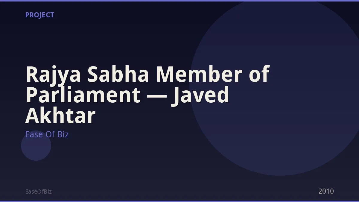 Rajya Sabha Member of Parliament — Javed Akhtar
