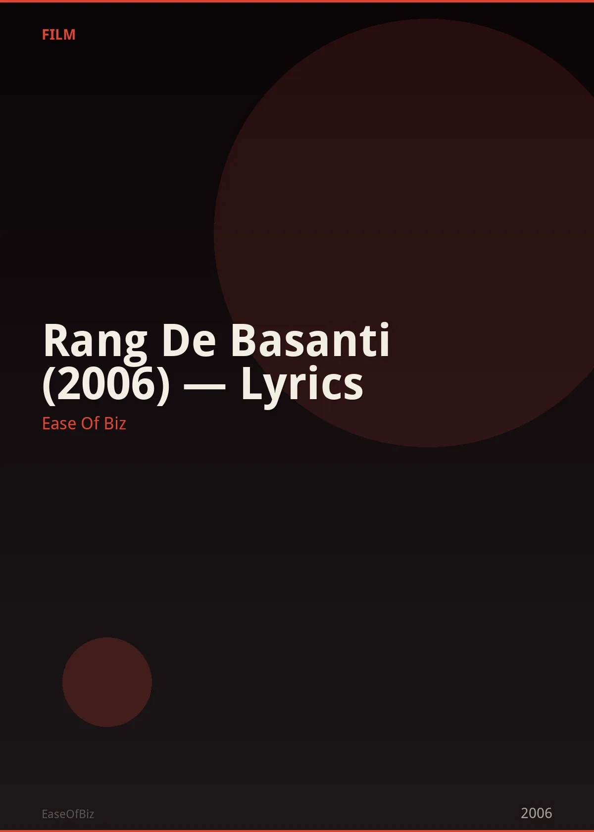 Rang De Basanti (2006) — Lyrics