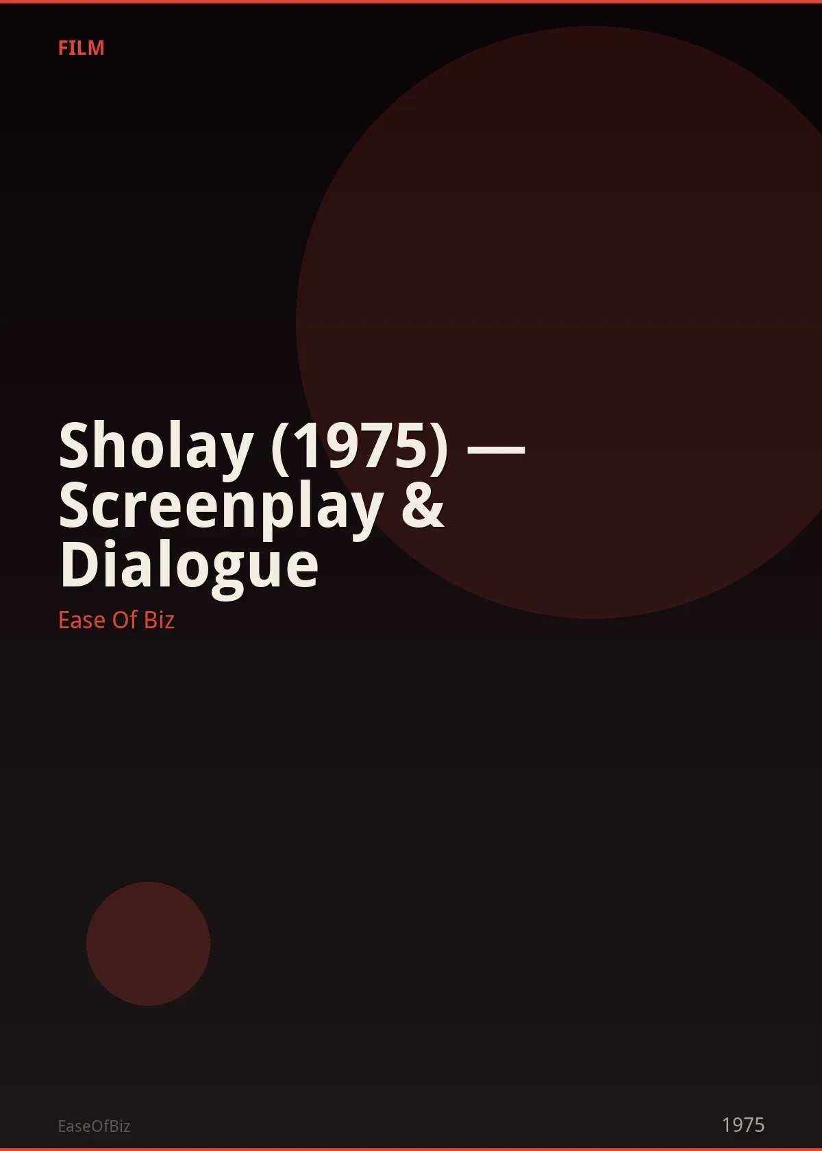 Sholay (1975) — Screenplay & Dialogue