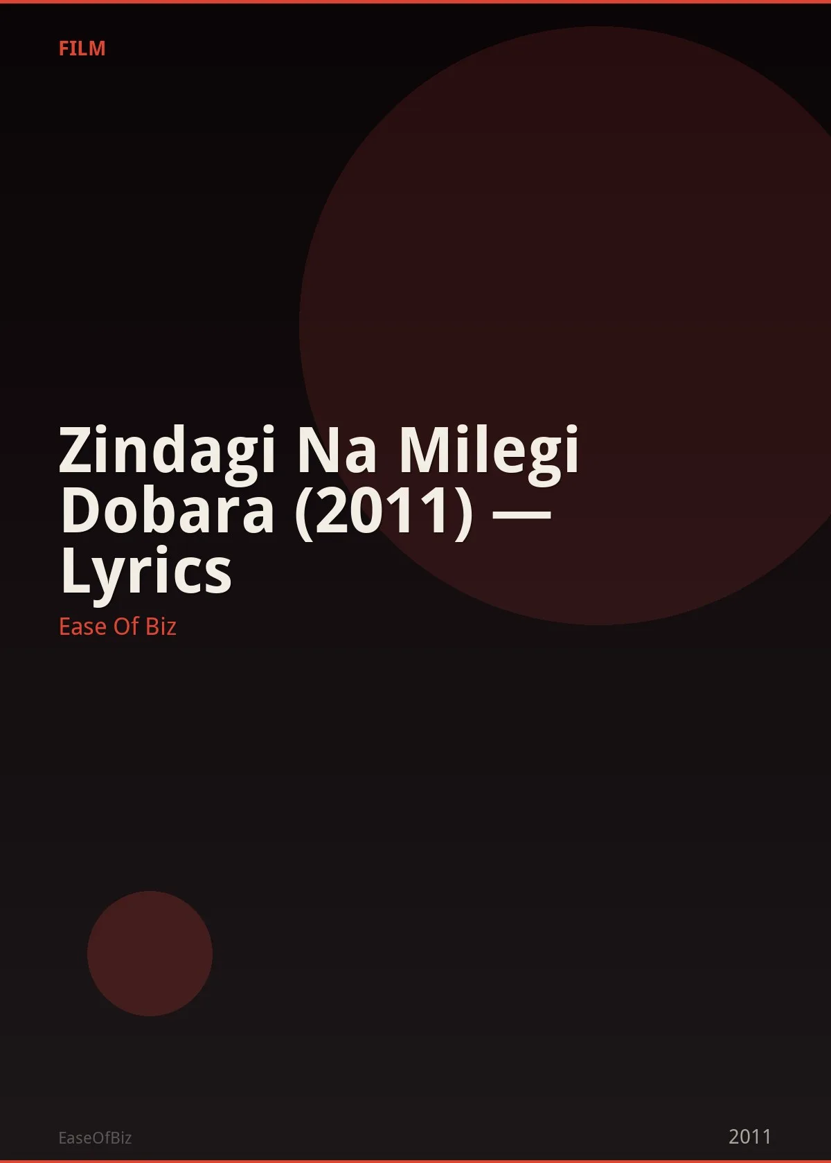 Zindagi Na Milegi Dobara (2011) — Lyrics