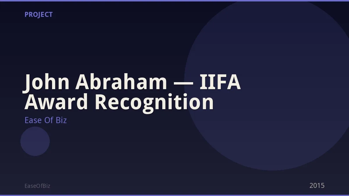 John Abraham — IIFA Award Recognition
