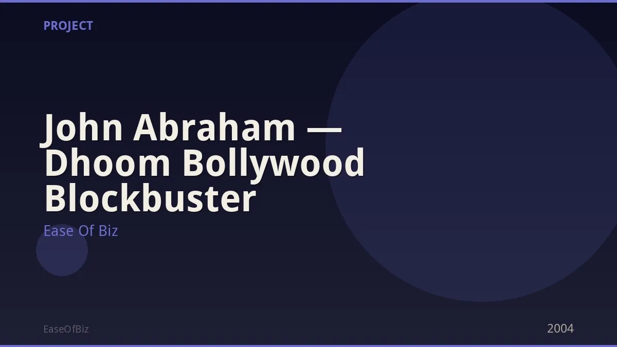 John Abraham — Dhoom Bollywood Blockbuster