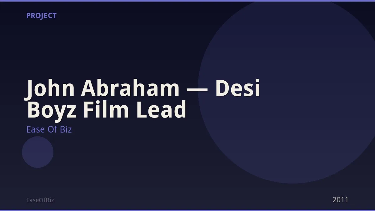 John Abraham — Desi Boyz Film Lead