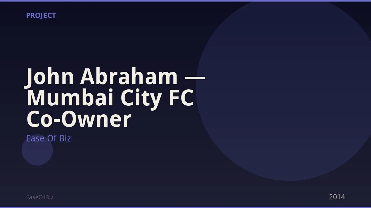 John Abraham — Mumbai City FC Co-Owner
