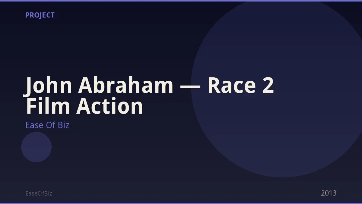 John Abraham — Race 2 Film Action