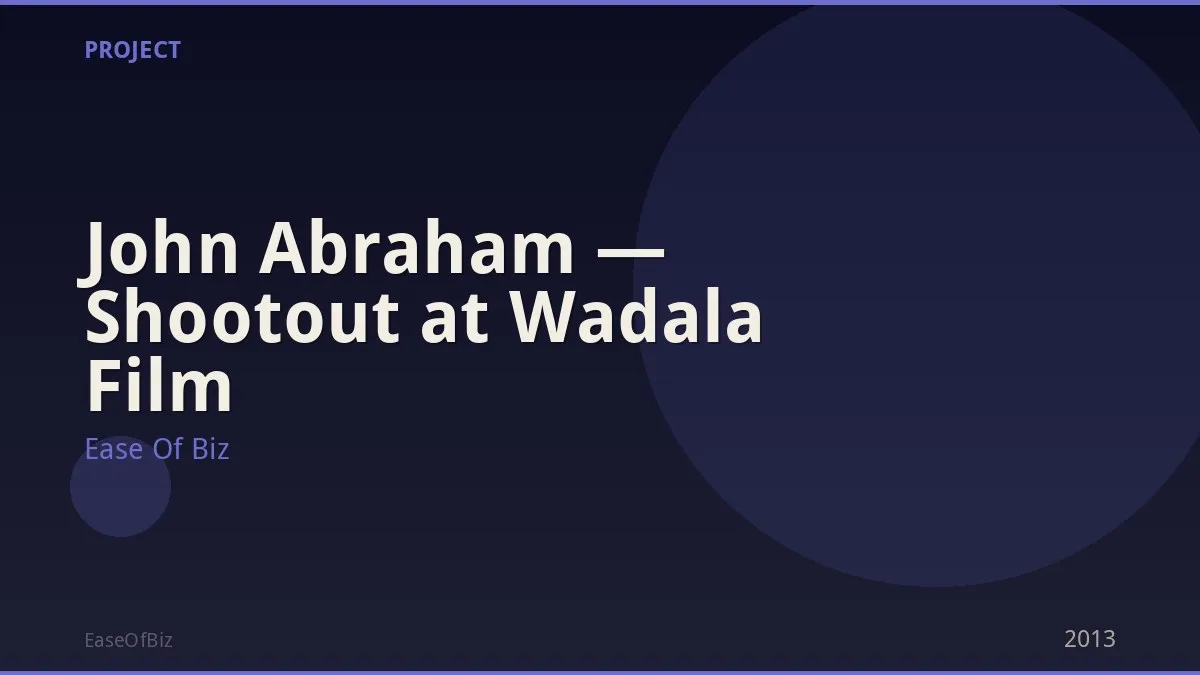 John Abraham — Shootout at Wadala Film