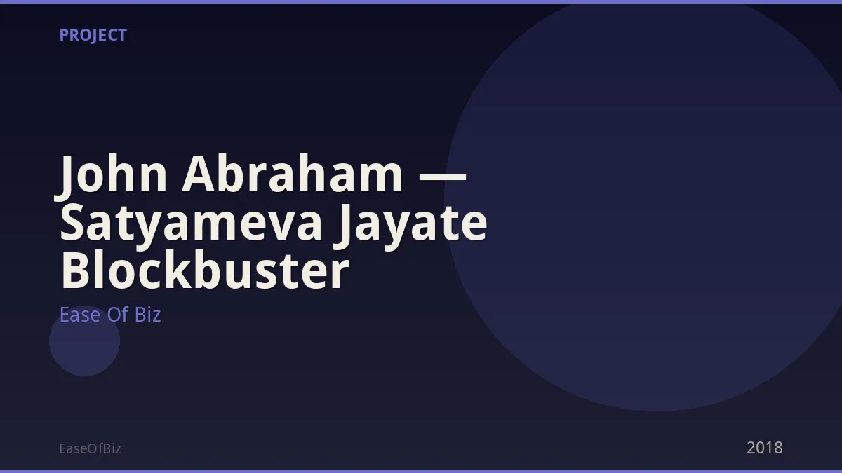 John Abraham — Satyameva Jayate Blockbuster