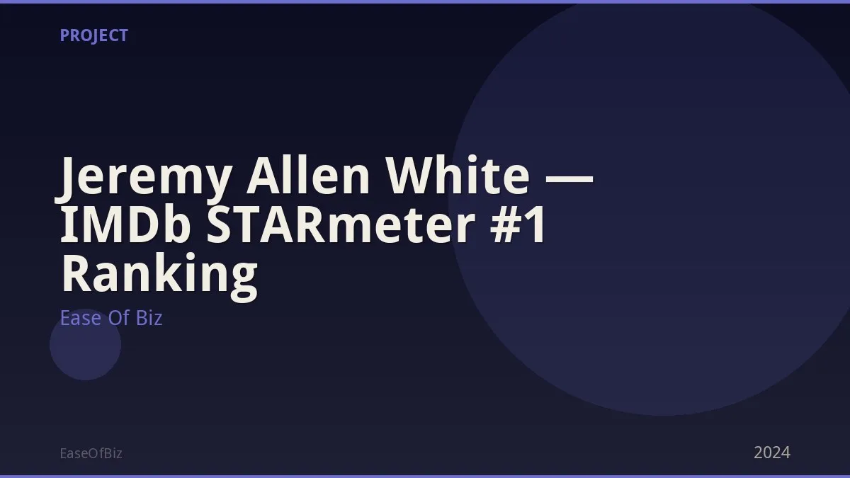 Jeremy Allen White — IMDb STARmeter #1 Ranking