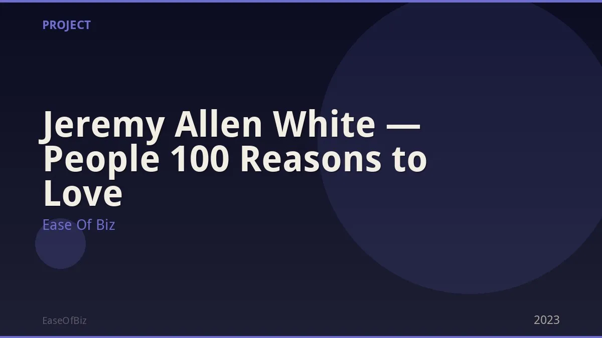 Jeremy Allen White — People 100 Reasons to Love