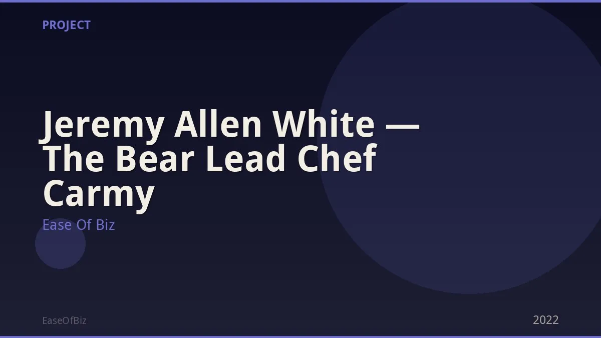 Jeremy Allen White — The Bear Lead Chef Carmy