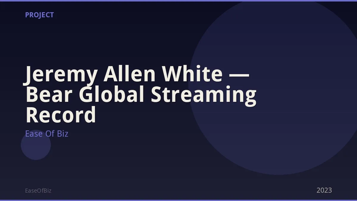 Jeremy Allen White — Bear Global Streaming Record
