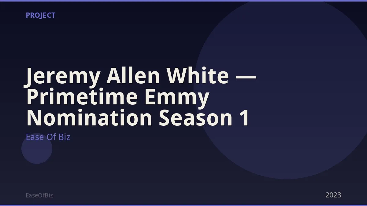 Jeremy Allen White — Primetime Emmy Nomination Season 1