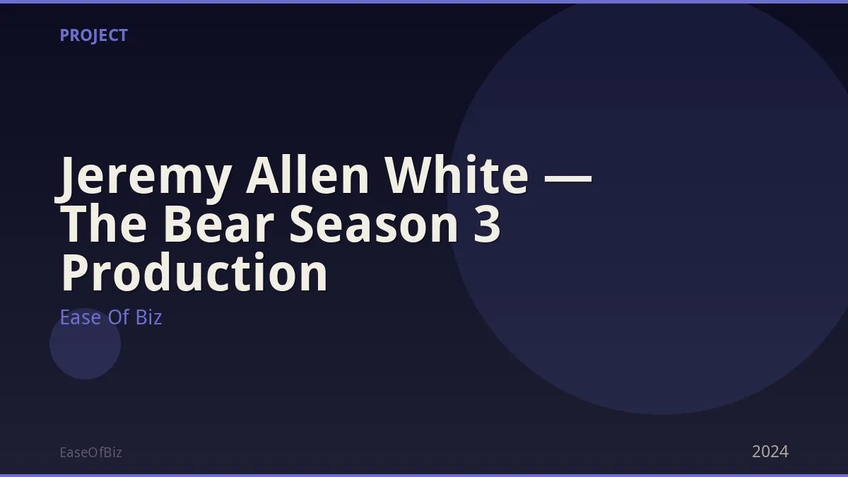 Jeremy Allen White — The Bear Season 3 Production